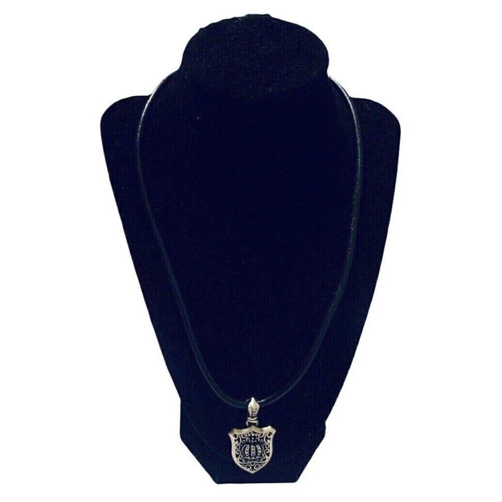 Stigma By Kim Min Sun Womens Necklace Silver With Black Plastic Rope